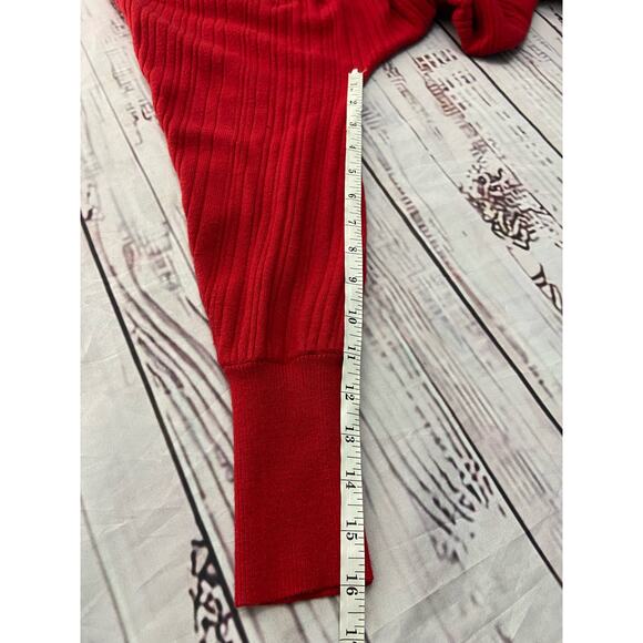 Chicos 0 Soft Cashmere Blend Rib Sweater Womens S Red Classic Fit Long Sleeve - Picture 8 of 12